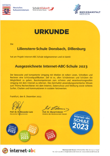 Internet ABC Urkunde